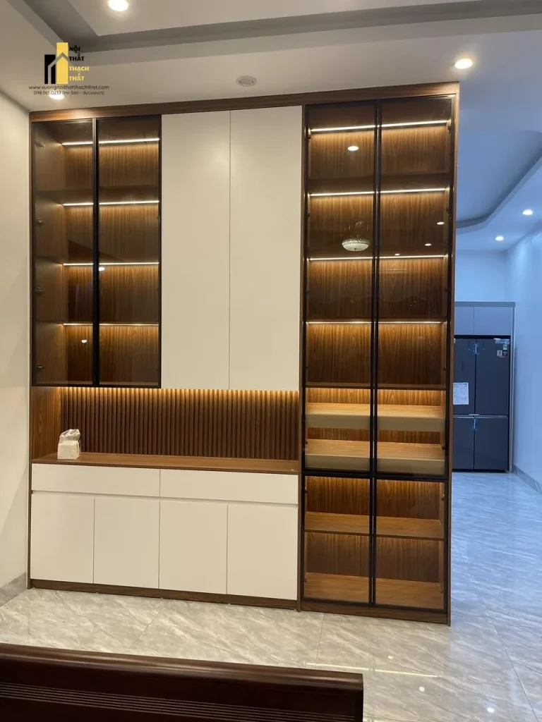 mẫu tủ rượu trưng bày phòng khách đẹp hiện đại