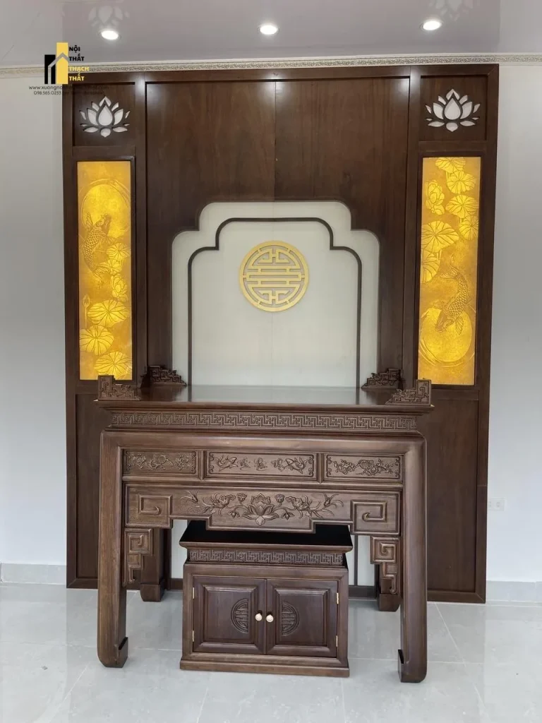 mẫu phòng thờ gia tiên đẹp hiện đại 2026