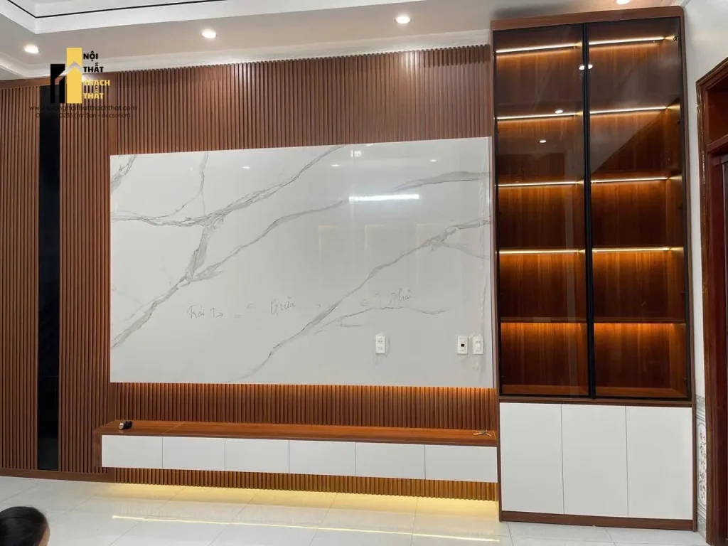 vách tivi phòng khách - vách tivi đẹp hiện đại